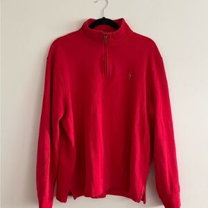 Men's Polo Red Half-Zip Sweater